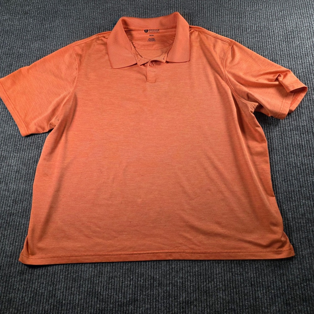 Haggar Mens Polo Shirt Size 3X Orange Short Sleeve Heathered Casual Golf Top
